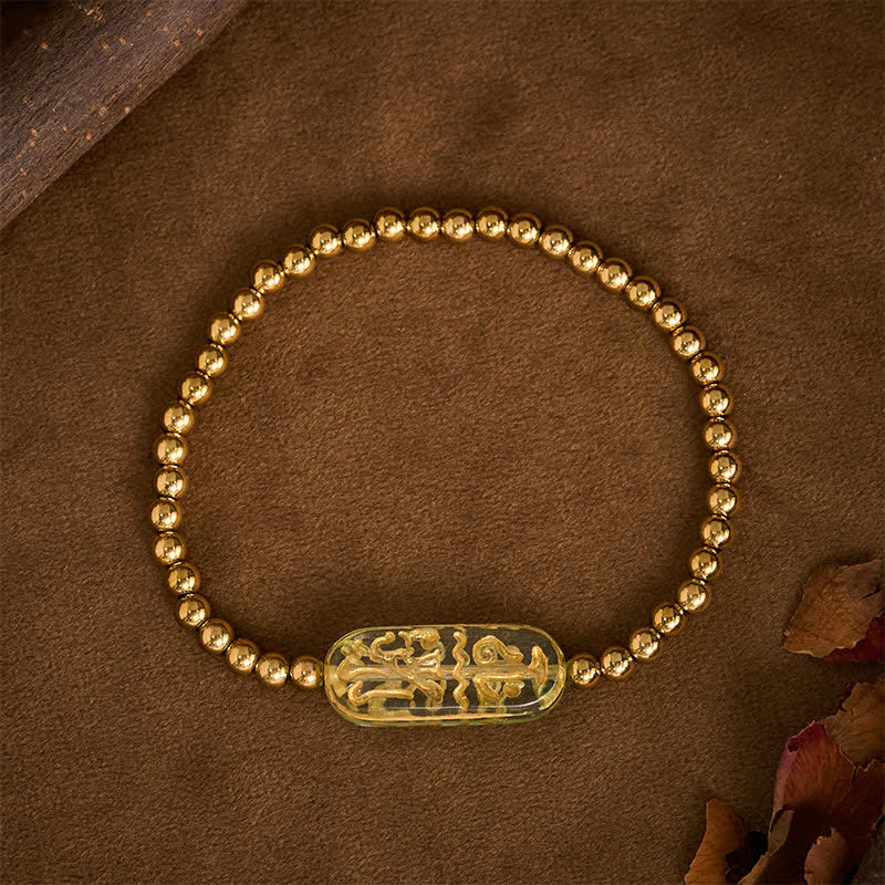Buddha Stones Bransoletka stymulacyjna Liuli Om Mani Padme Hum ze stali tytanowej - image 15