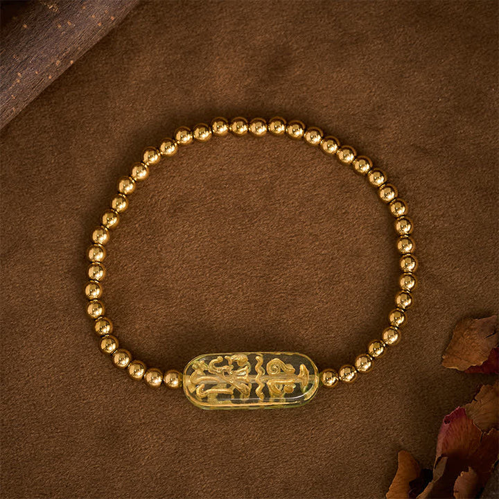Buddha Stones Bransoletka stymulacyjna Liuli Om Mani Padme Hum ze stali tytanowej - image 15
