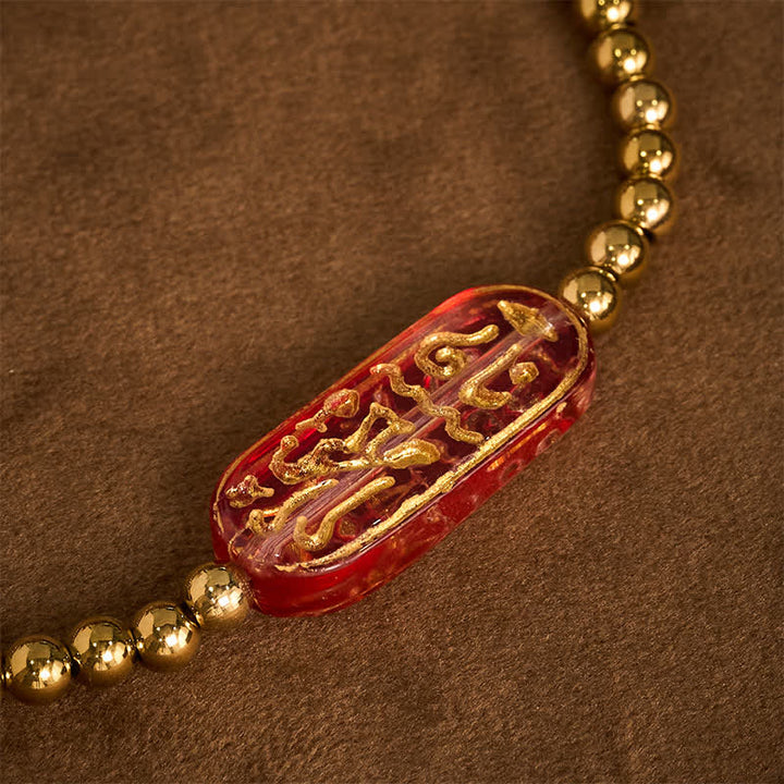 Buddha Stones Bransoletka stymulacyjna Liuli Om Mani Padme Hum ze stali tytanowej - image 12