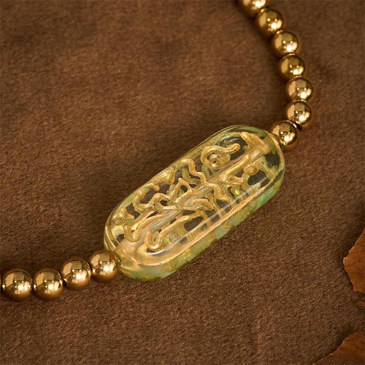 Buddha Stones Bransoletka stymulacyjna Liuli Om Mani Padme Hum ze stali tytanowej - image 17
