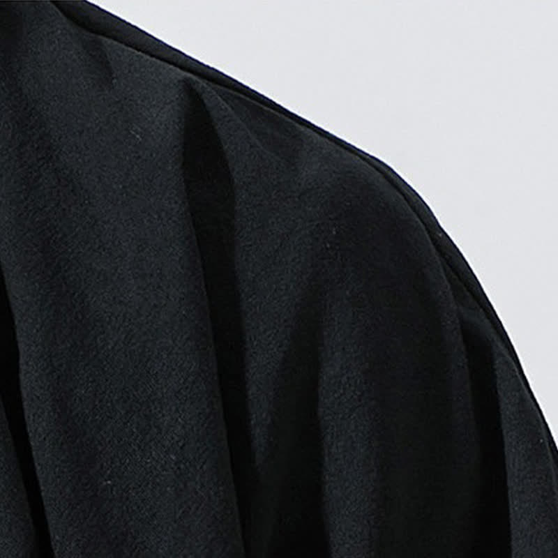 Buddha Stones Letnie, swobodne, minimalistyczne, męskie kimono ze ściągaczem i rękawami do łokci - image 10