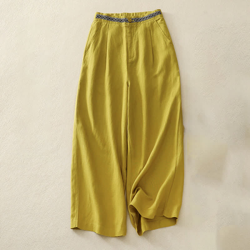 Damskie spodnie z kieszeniami, z kieszeniami i guzikami z przodu i z tyłu, w jednolitym kolorze z Buddha Stones - Nawłoć - US8-10，UK/AU12-14，EU40-42 (2XL) - image 11