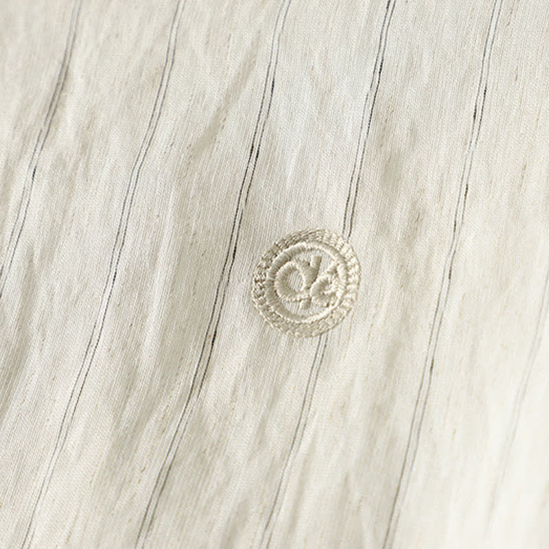 Buddha Stones Letnie, swobodne, minimalistyczne, zapinane na guziki, damskie koszule z długim rękawem - image 8
