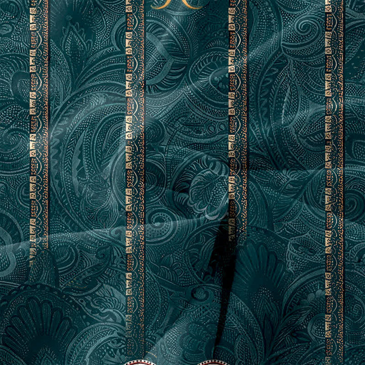 Buddha Stones Letnia, swobodna, damska sukienka midi bez rękawów z perskim wzorem paisley border i kieszeniami - image 3