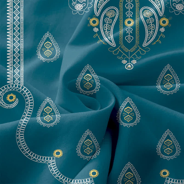 Buddha Stones Letnia, swobodna sukienka midi w stylu boho, wzór paisley, bez rękawów, z kieszeniami - image 3