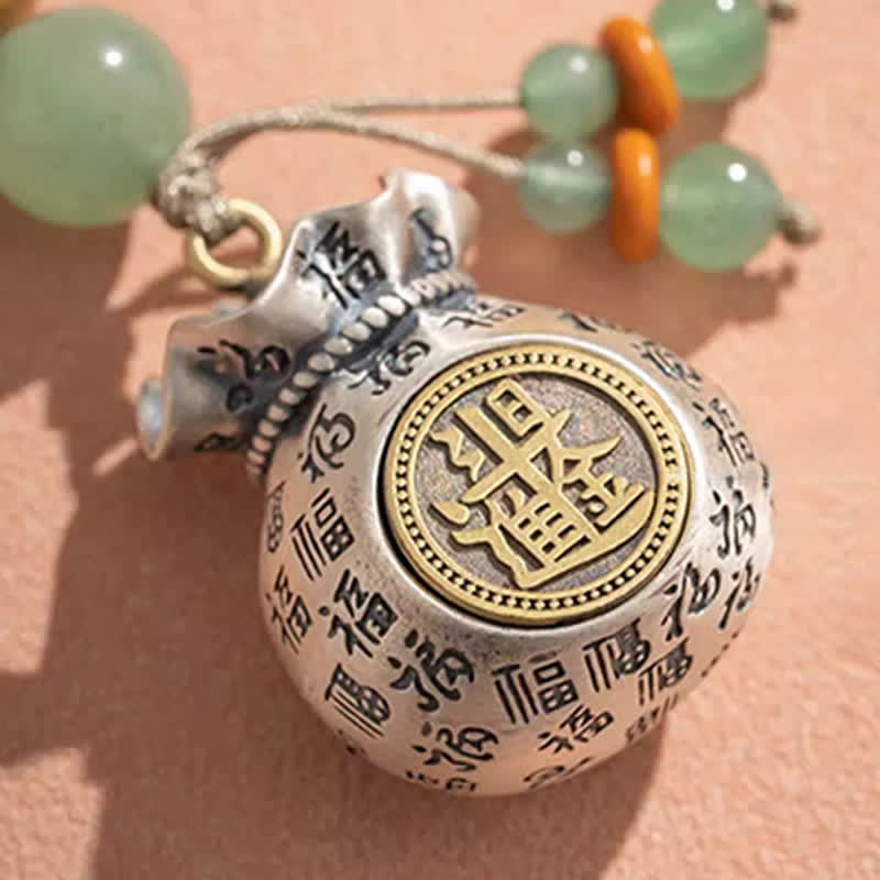 Buddha Stones Ręcznie tkana torebka z koralikami z postacią Fu Copper, z okazji błogosławieństwa - image 8