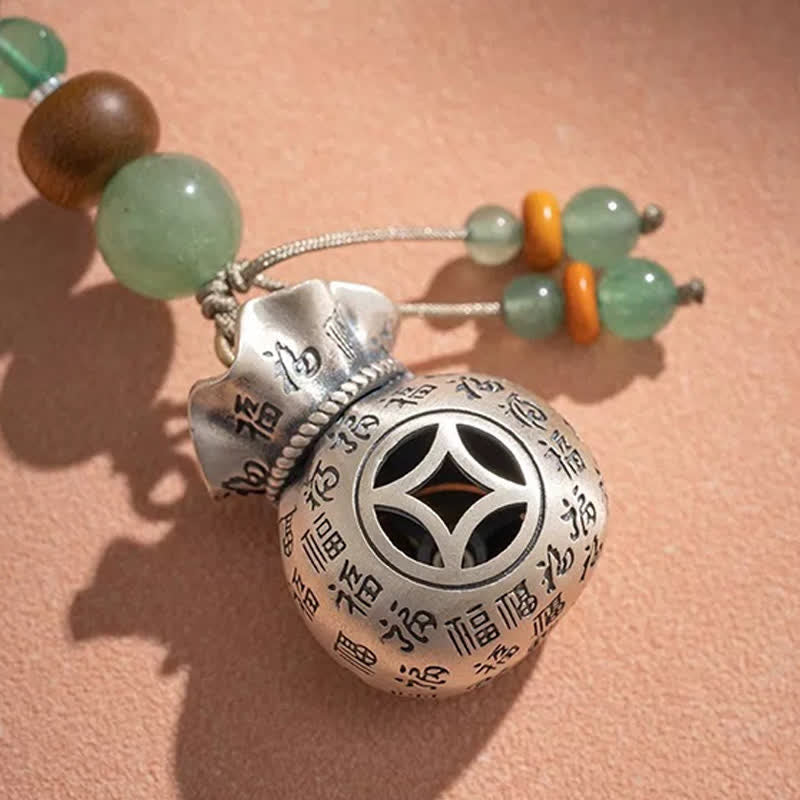 Buddha Stones Ręcznie tkana torebka z koralikami z postacią Fu Copper, z okazji błogosławieństwa - image 12
