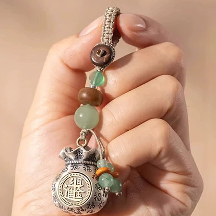 Buddha Stones Ręcznie tkana torebka z koralikami z postacią Fu Copper, z okazji błogosławieństwa - image 9