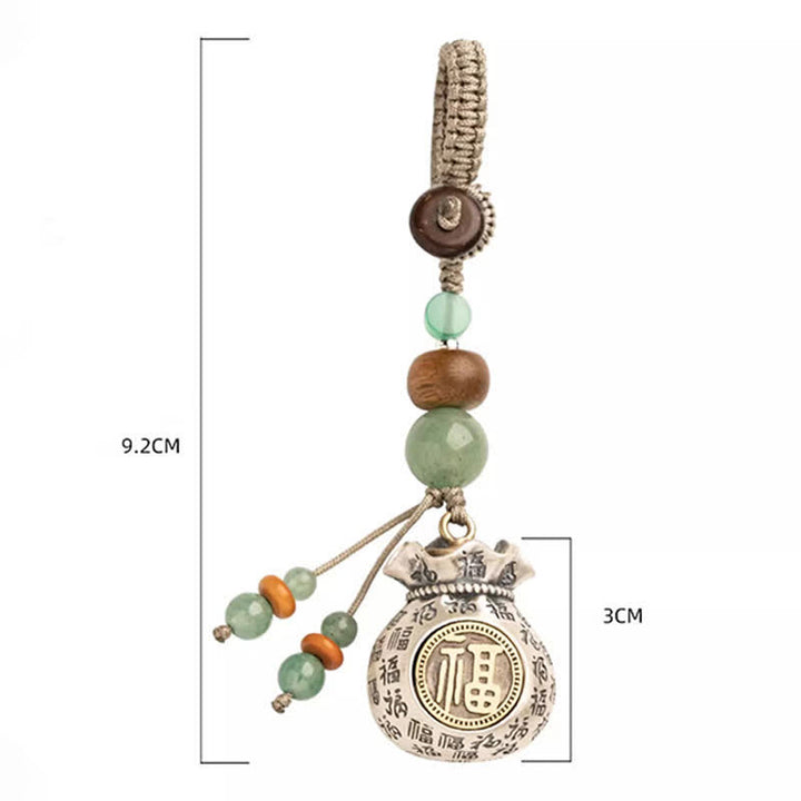 Buddha Stones Ręcznie tkana torebka z koralikami z postacią Fu Copper, z okazji błogosławieństwa - image 15