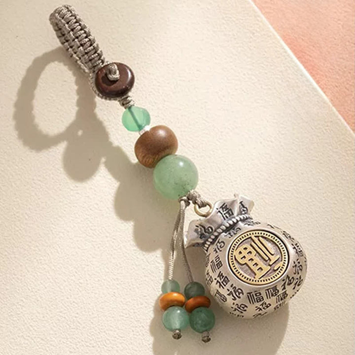Buddha Stones Ręcznie tkana torebka z koralikami z postacią Fu Copper, z okazji błogosławieństwa - Postać Fu (Szczęście ♥ Błogosławieństwo) - image 0