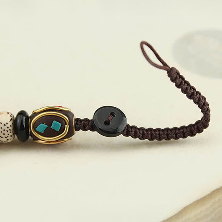 Buddha Stones Wisiorek Yin Yang z drewna wenge, breloczki do kluczy Harmony - image 8
