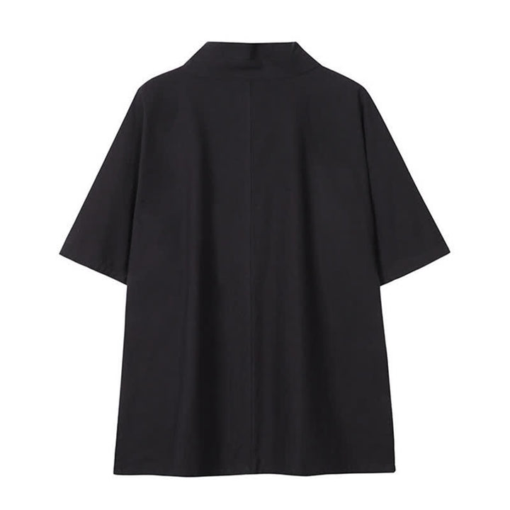 Buddha Stones Wiosenno-letnie minimalistyczne męskie kimono ze ściągaczem z litej bawełny i lnu - image 11