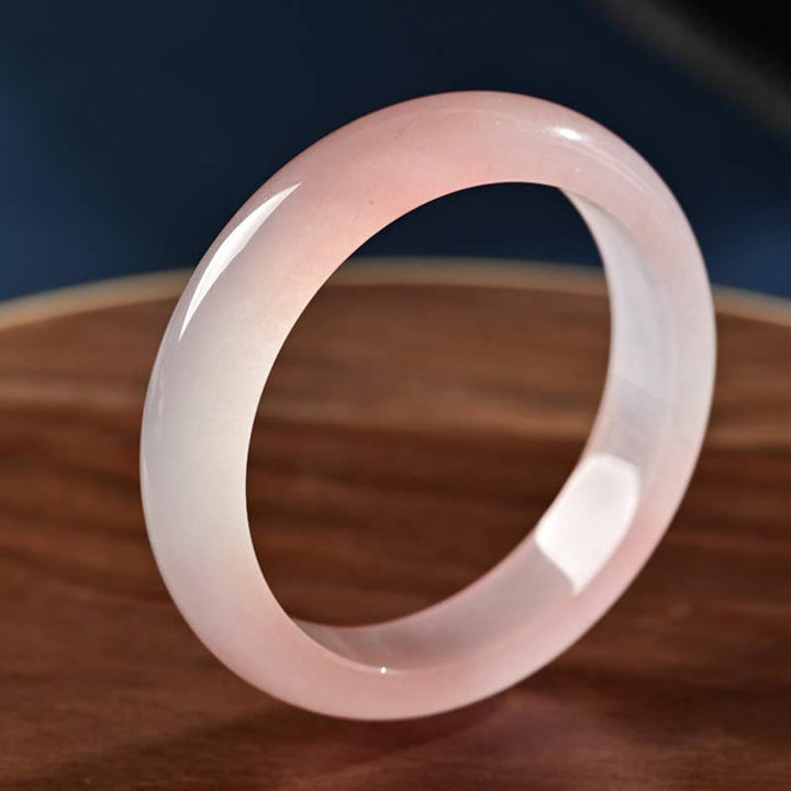 Bransoletka Buddha Stones Różowe Kryształowe Miłość Ciepło Bangle - Płaski - 60-62 mm - image 0