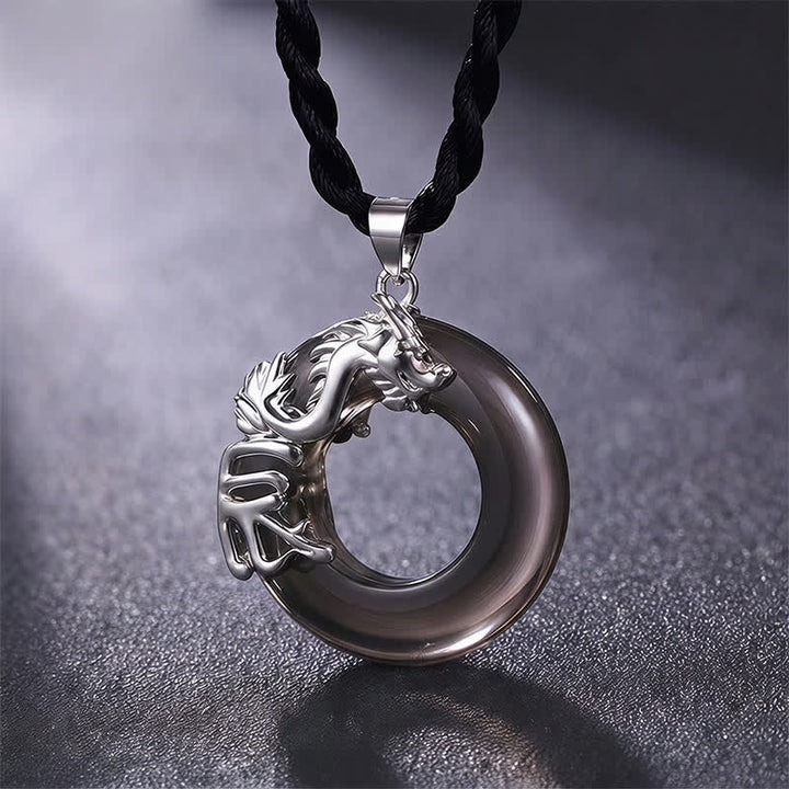 Buddha Stones Naszyjnik z wisiorkiem "Fortuna" z klamrą pokoju w chińskim znaku zodiaku - Smok - image 0