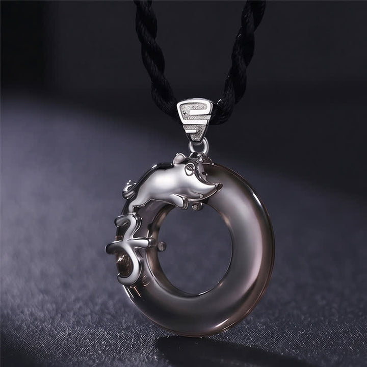 Buddha Stones Naszyjnik z wisiorkiem "Fortuna" z klamrą pokoju w chińskim znaku zodiaku - image 2