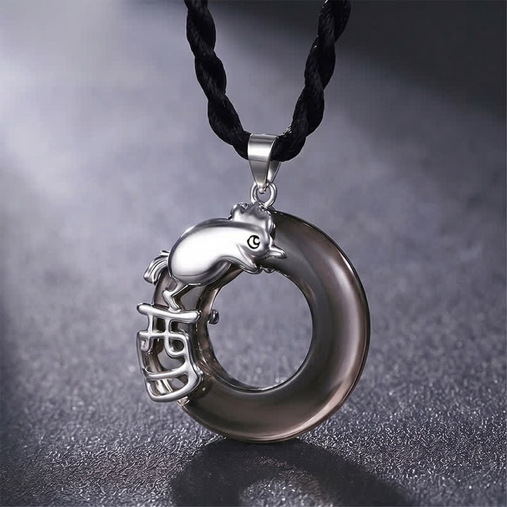 Buddha Stones Naszyjnik z wisiorkiem "Fortuna" z klamrą pokoju w chińskim znaku zodiaku - Kogut - image 15