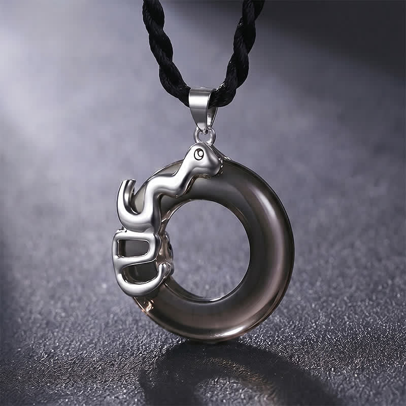 Buddha Stones Naszyjnik z wisiorkiem "Fortuna" z klamrą pokoju w chińskim znaku zodiaku - Wąż - image 11