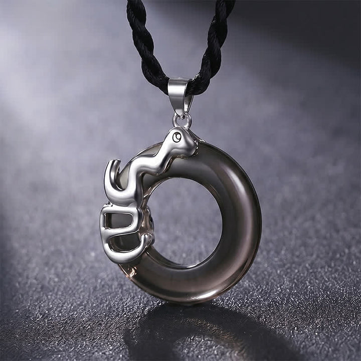 Buddha Stones Naszyjnik z wisiorkiem "Fortuna" z klamrą pokoju w chińskim znaku zodiaku - Wąż - image 11