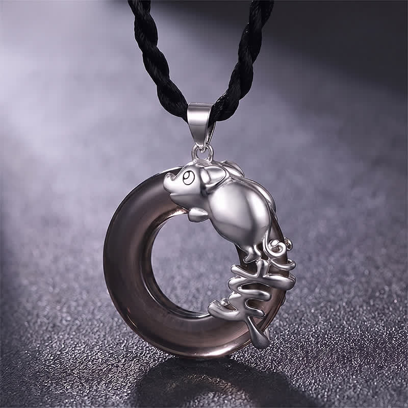 Buddha Stones Naszyjnik z wisiorkiem "Fortuna" z klamrą pokoju w chińskim znaku zodiaku - Świnia - image 17