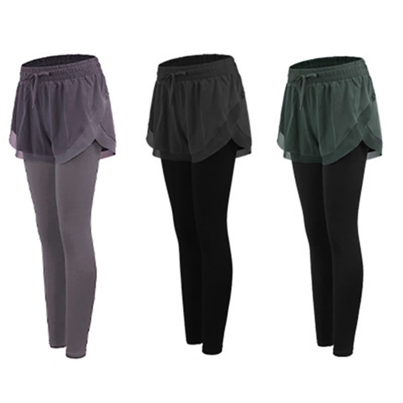 Legginsy sportowe 2 w 1 z Buddha Stones, damskie, do ćwiczeń na świeżym powietrzu, do jogi - image 14
