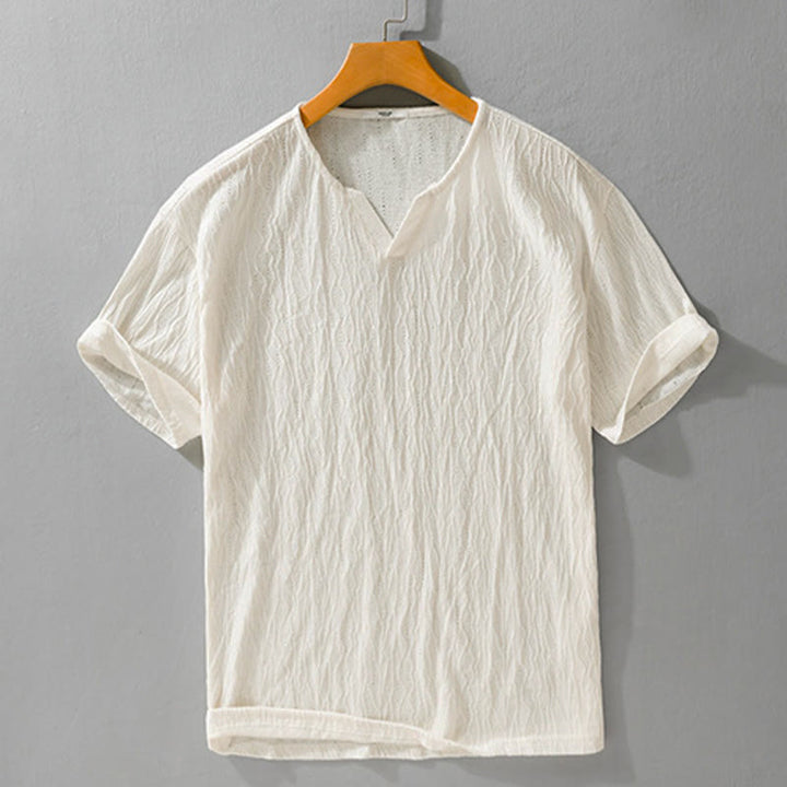 Buddha Stones Letnie, swobodne, minimalistyczne, męskie koszulki z krótkim rękawem i dekoltem w serek - Bielizna - US/UK/AU42, EU52 (3XL) - image 11