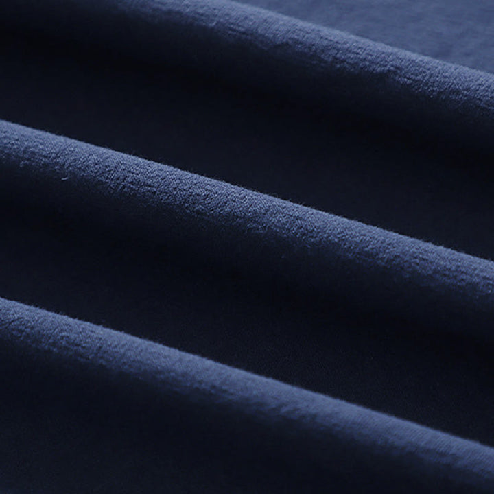 Buddha Stones Letnie, minimalistyczne, sznurowane, męskie kimono z krótkim rękawem i kieszeniami - image 12