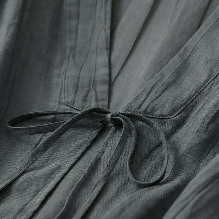 Buddha Stones Letnie, swobodne, boho, marszczone, ściągane, solidne kimono damskie - image 19