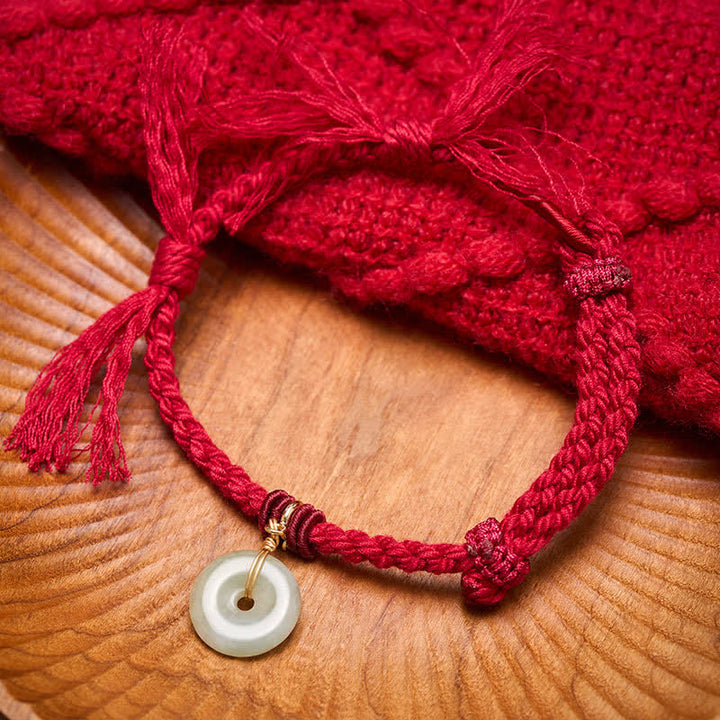 Buddha Stones Bransoletka Fortune z klamrą Peace Buckle w kolorze czerwonym - Czerwony sznurek - image 0