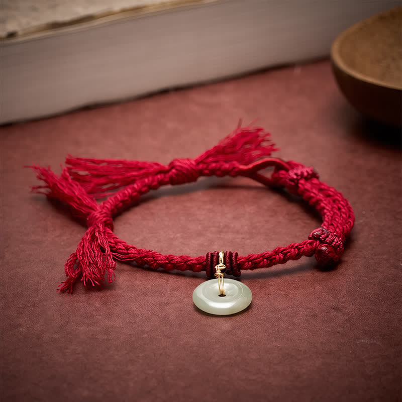 Buddha Stones Bransoletka Fortune z klamrą Peace Buckle w kolorze czerwonym - image 1