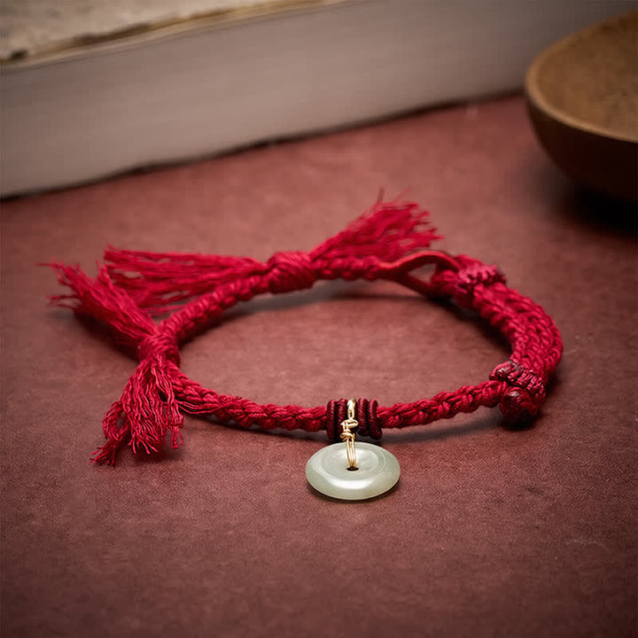 Buddha Stones Bransoletka Fortune z klamrą Peace Buckle w kolorze czerwonym - image 1