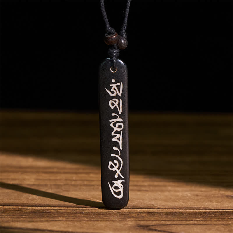 Buddha Stones Ręcznie rzeźbiony naszyjnik z koralików kostnych Om Mani Padme Hum Peace - Om Mani Padme Hum(Miłość ♥ Skupienie) - image 0