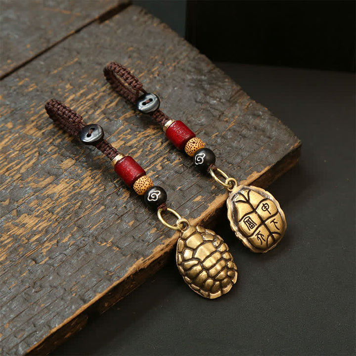 Buddha Stones Breloczki ochronne z mosiężnym żółwiem Pi Xiu z pięcioma monetami cesarza - image 12