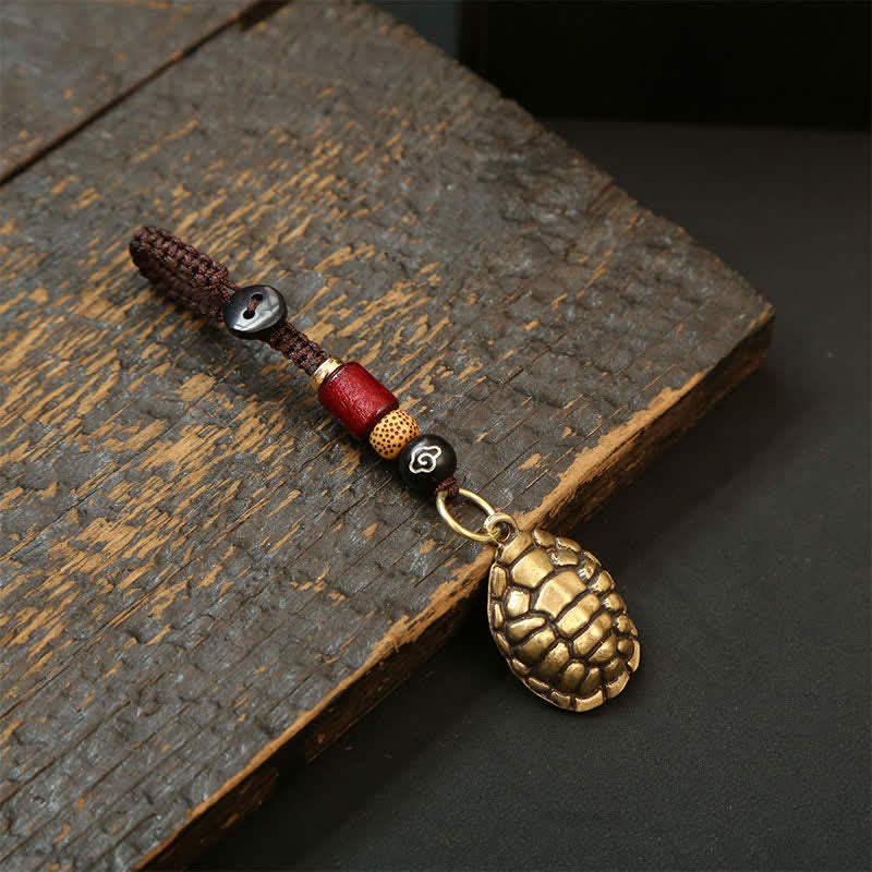 Buddha Stones Breloczki ochronne z mosiężnym żółwiem Pi Xiu z pięcioma monetami cesarza - image 1