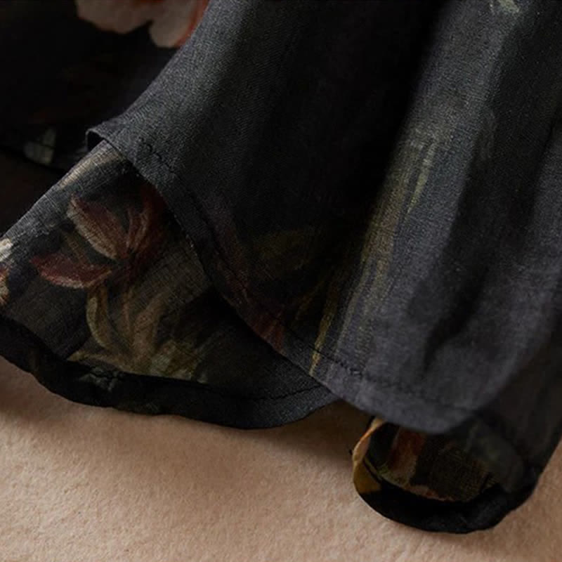 Buddha Stones Koszule damskie z długim rękawem w stylu boho, wiosenno-letnim, ze ściągaczem i kwiatowym wzorem - image 12