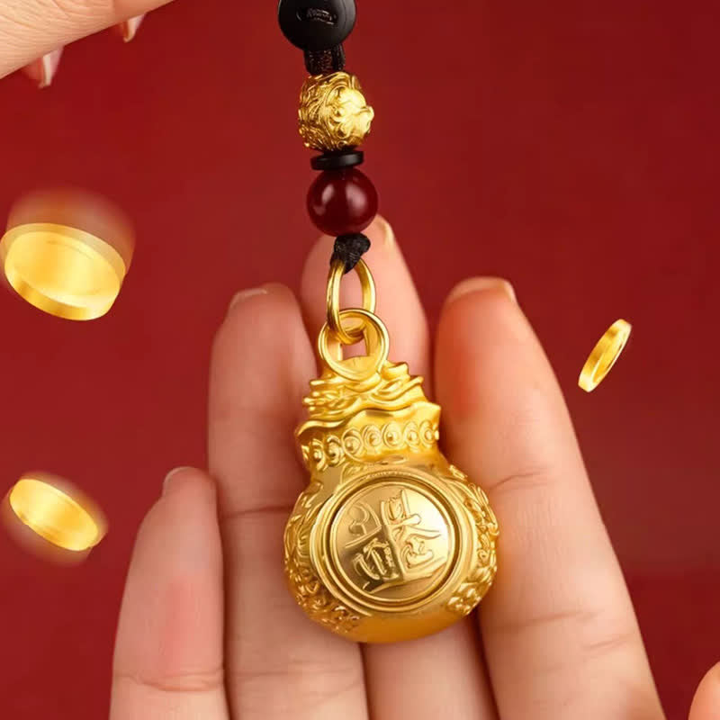 Buddha Stones "Zdobądź fortunę każdego dnia" Monety z woreczkami z chińskim znakiem zodiaku w kolorze złotym i miedzianym, breloki - image 3