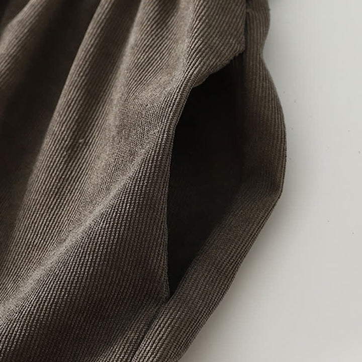 Buddha Stones Sukienka damska w stylu vintage, wiosenno-jesiennym, z długim rękawem i kieszenią, zapinana na guziki, z plisowanym wykończeniem - image 7