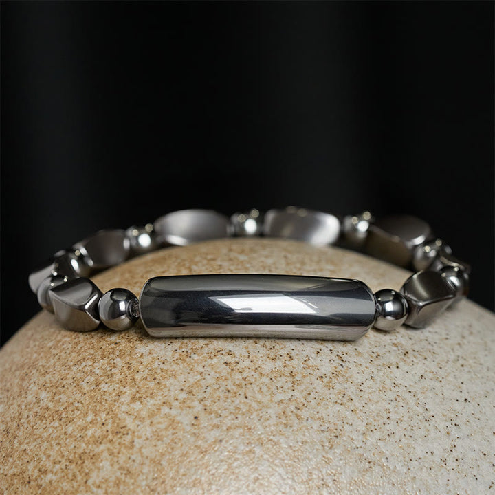 Buddha Stones Minimalistyczna bransoletka z koralików hematytowych uziemiających i o potężnej mocy - image 2