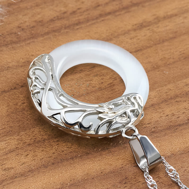 Buddha Stones Naszyjnik z klamrą Peace Buckle w kształcie kociego oka i intuicji - image 4
