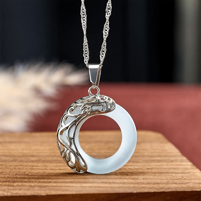 Buddha Stones Naszyjnik z klamrą Peace Buckle w kształcie kociego oka i intuicji - image 1