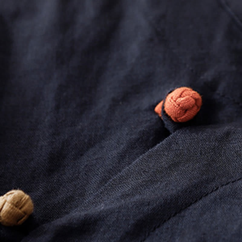 Buddha Stones Letnie koszule damskie z krótkim rękawem i minimalistycznym kołnierzykiem typu stójka w jednolitym kolorze - image 10