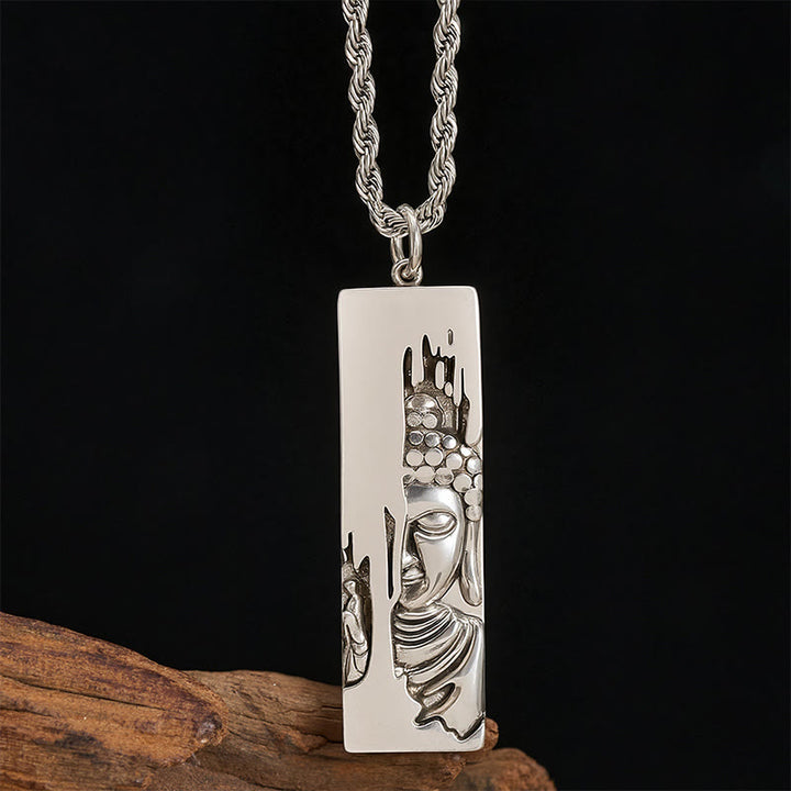 Naszyjnik z wisiorkiem w stylu vintage, Buddha Stones Tathagata Budda, amulet ochronny, szczęście - Budda w stylu vintage + 60 cm skręcony łańcuszek - image 15