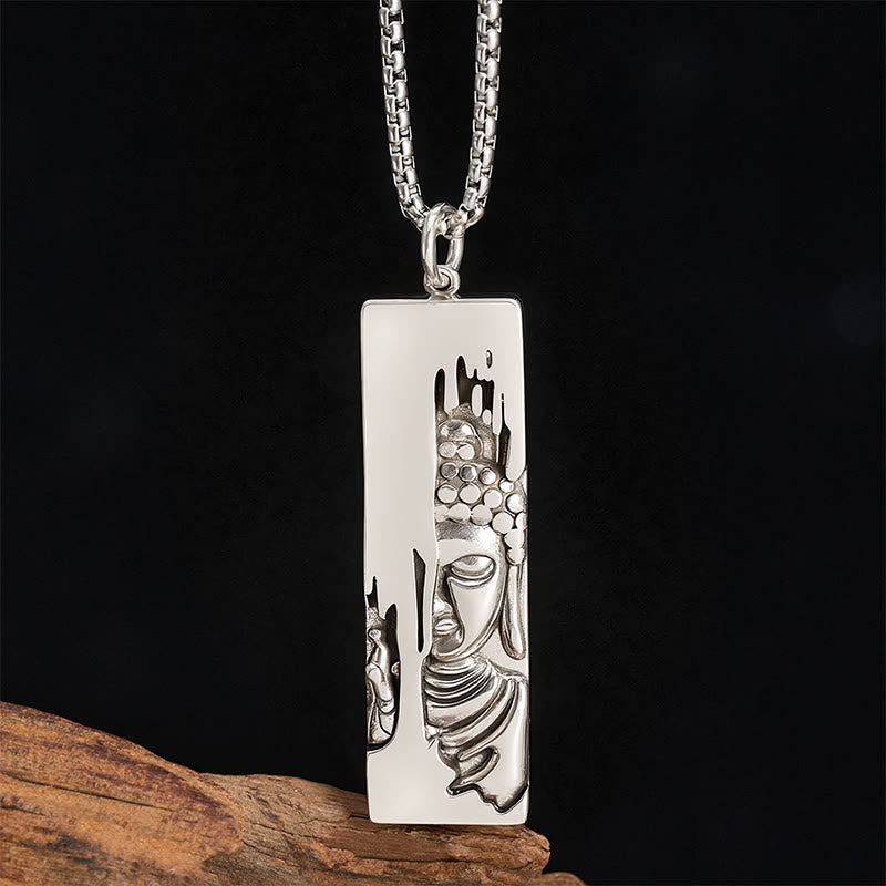 Naszyjnik z wisiorkiem w stylu vintage, Buddha Stones Tathagata Budda, amulet ochronny, szczęście - Budda w stylu vintage + łańcuszek 80 cm - image 7