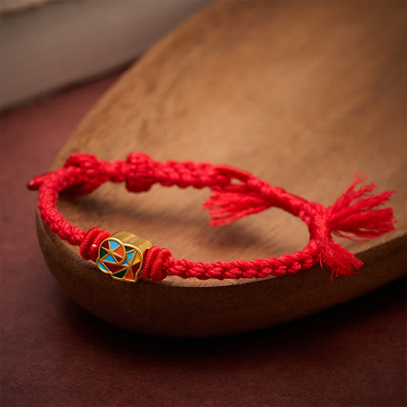 Buddha Stones Bransoletka regulowana Elephant Red String Balance Tibet - image 1