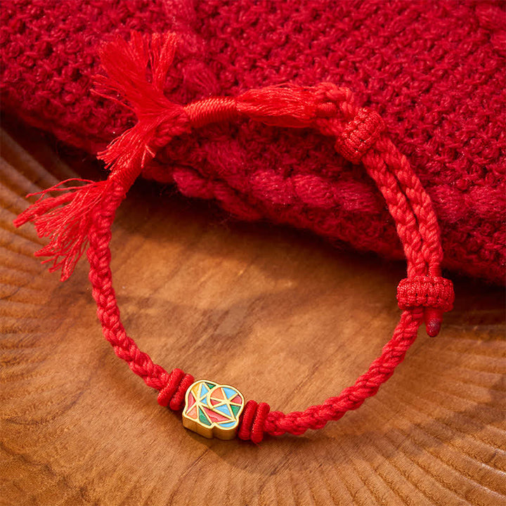 Buddha Stones Bransoletka regulowana Elephant Red String Balance Tibet - image 2