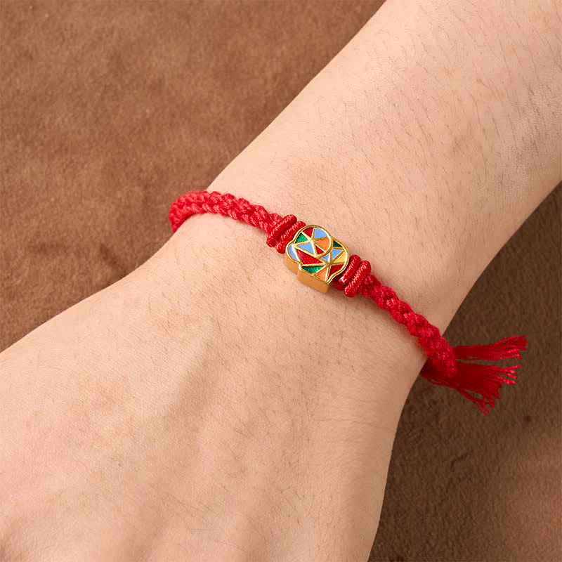 Buddha Stones Bransoletka regulowana Elephant Red String Balance Tibet - image 3