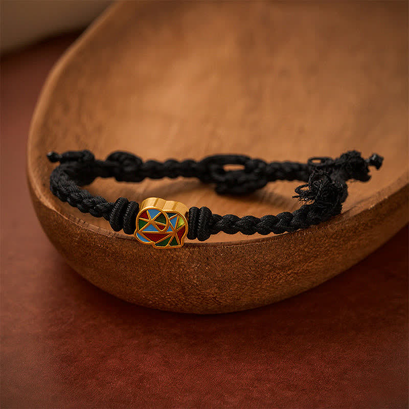 Buddha Stones Bransoletka regulowana Elephant Red String Balance Tibet - Czarny (obwód nadgarstka: 5,5–6,7 cala/14–17 cm) - image 11