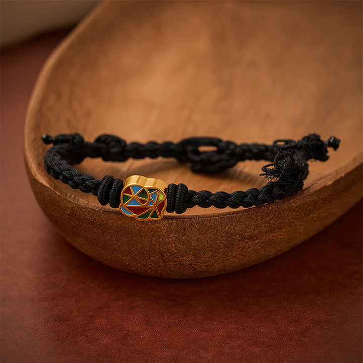 Buddha Stones Bransoletka regulowana Elephant Red String Balance Tibet - Czarny (obwód nadgarstka: 5,5–6,7 cala/14–17 cm) - image 11