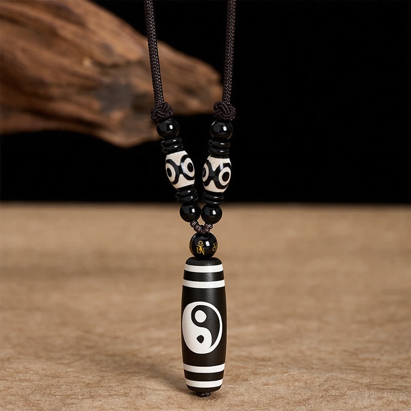 Buddha Stones Naszyjnik z czarnego onyksu z harmonią yin yang - Yin Yang (Równowaga ♥ Harmonia) - image 0