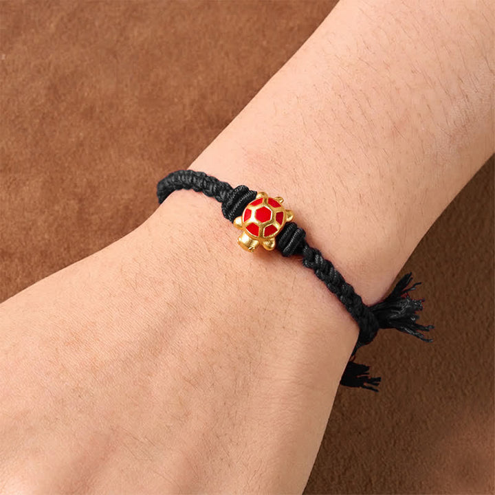 Buddha Stones Bransoletka regulowana Longevity Turtle Red String Balance Tibet - image 13