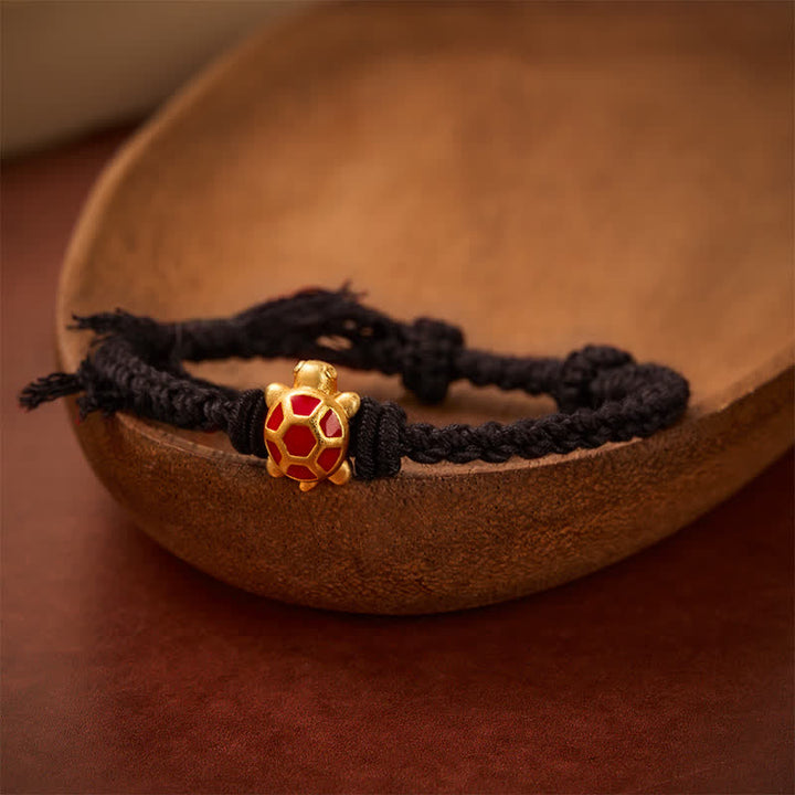 Buddha Stones Bransoletka regulowana Longevity Turtle Red String Balance Tibet - Czarny (obwód nadgarstka: 5,5–6,7 cala/14–17 cm) - image 12